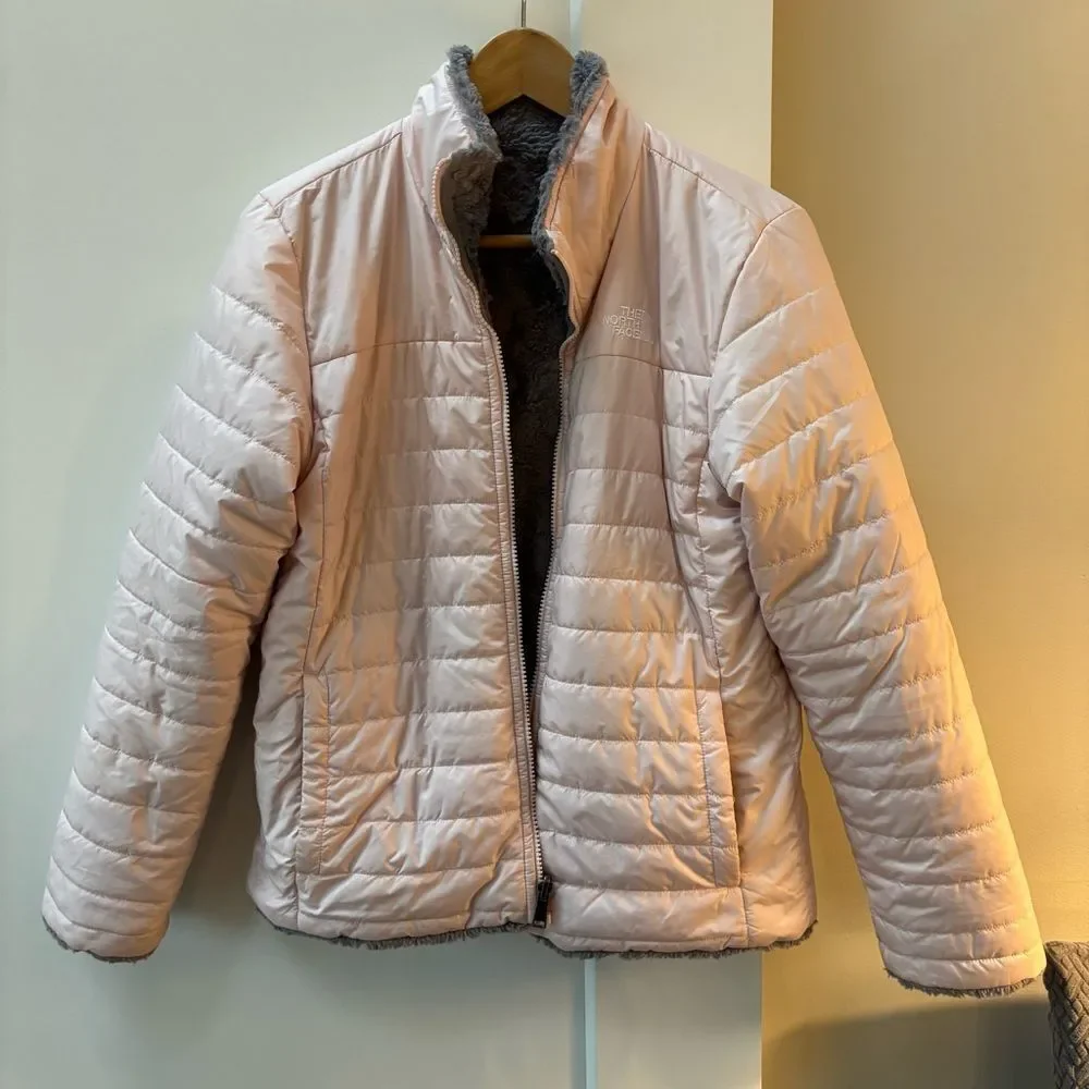 The North Face pink and gray reversible jacket Girls XL